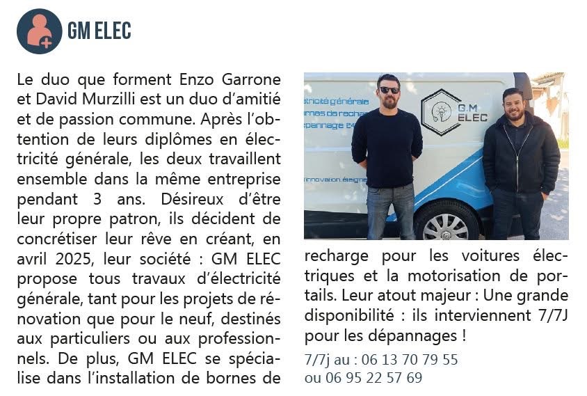 Enzo et David, le duo G.M Elec